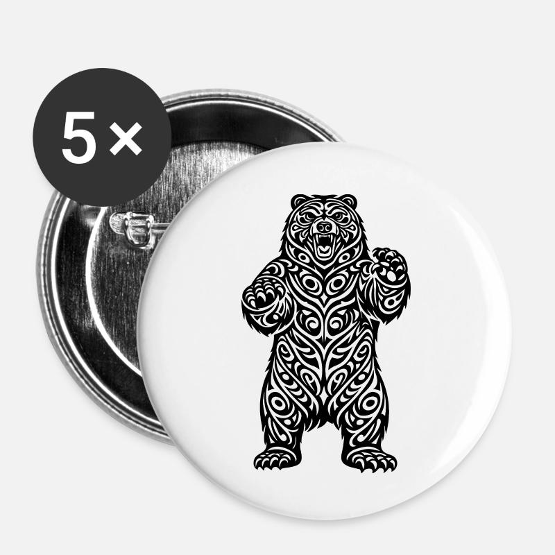 Big Bär - Buttons klein 25 mm (5er Pack) - Weiß