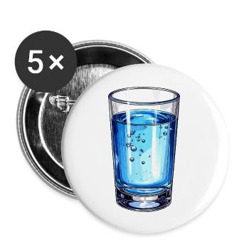 Mineralwasser - Buttons klein 25 mm (5er Pack) - Weiß - Vorne