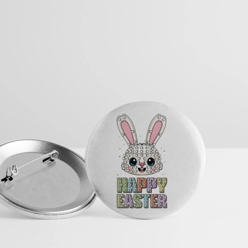 Master Builder Brick Builder Bunny Face Bricks Buttons small 1''/25 mm (5-pack)