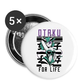 Otaku For Life Kawaii Anime Succubus Art - Buttons klein 25 mm (5er Pack) - Weiß - Vorne