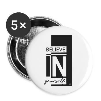 Croyez en vous - Lot de 5 petits badges (25 mm) - blanc - Devant