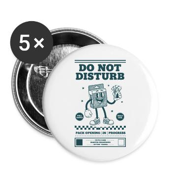 Do Not Disturb Pack Opening In Progress Trading - Buttons small 1''/25 mm (5-pack) - white - Front