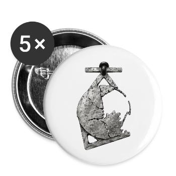 Fragment sacré – Ancienne relique Wabi Sabi - Lot de 5 petits badges (25 mm) - blanc - Devant