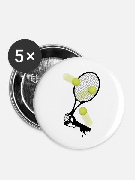 tennis_3 - Buttons klein 25 mm (5er Pack) - Weiß
