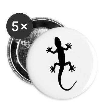 Gecko - Buttons klein 25 mm (5er Pack) - Weiß - Vorne