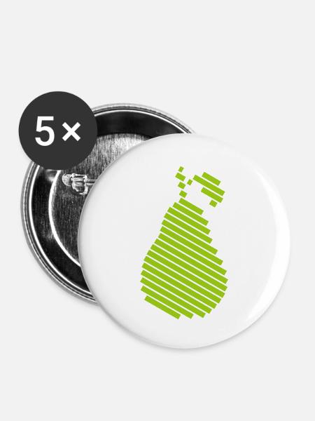 birne - Buttons klein 25 mm (5er Pack) - Weiß