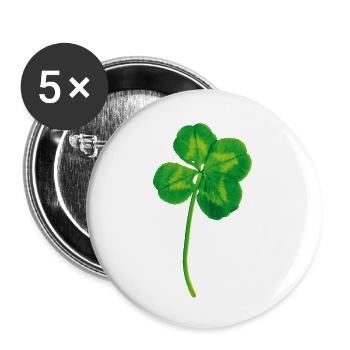 Echter Glücksklee - Buttons klein 25 mm (5er Pack) - Weiß - Vorne