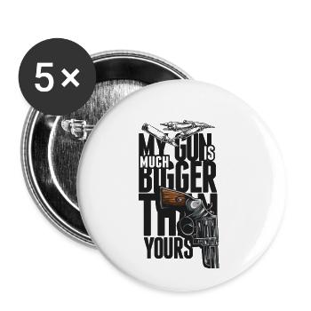 My GUN! - Buttons klein 25 mm (5er Pack) - Weiß - Vorne