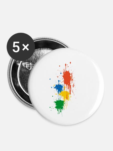 farben - Buttons klein 25 mm (5er Pack) - Weiß