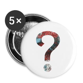 Abstract Question Mark - Buttons klein 25 mm (5er Pack) - Weiß - Vorne