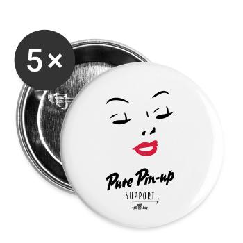 Reine Pin-Up-Unterstützung - Buttons klein 25 mm (5er Pack) - Weiß - Vorne