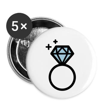 Engagement ring with diamond - Buttons small 1''/25 mm (5-pack) - white - Front