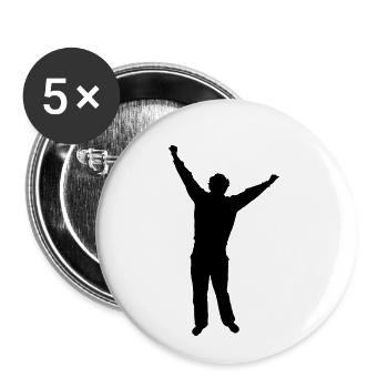 jubelnder Mann - Buttons klein 25 mm (5er Pack) - Weiß - Vorne