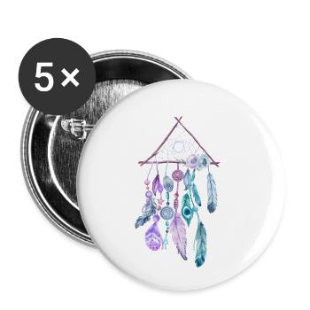 Traumfänger - Buttons klein 25 mm (5er Pack) - Weiß - Vorne