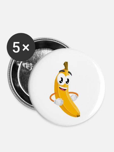 banana 1773796 1280 - Buttons klein 25 mm (5er Pack) - Weiß