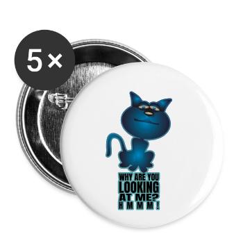 Why are you Looking at me? Hmmm! - Buttons klein 25 mm (5er Pack) - Weiß - Vorne