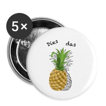 this that pineapple - Buttons small 1''/25 mm (5-pack) - white - Front