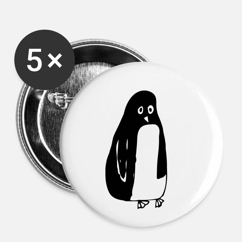 penguin - Buttons small 1''/25 mm (5-pack) - white