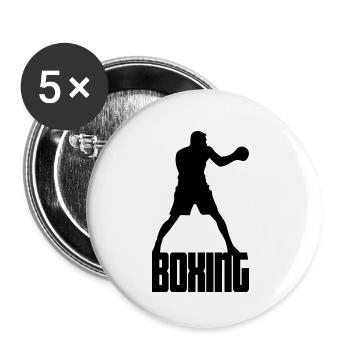 Boxing Boxer Kickboxing Kickboxer Martial Arts Sport - Buttons small 1''/25 mm (5-pack) - white - Front