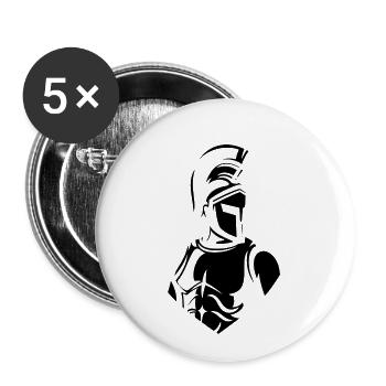 Spartan Sparta Spartacus Leonidas Cadeau - Lot de 5 petits badges (25 mm) - blanc - Devant