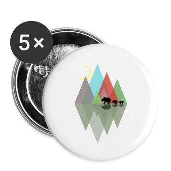 famille ours - Lot de 5 petits badges (25 mm) - blanc - Devant