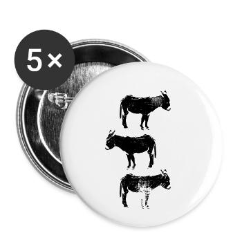 Niedlicher Zwergesel Eselwandern Geschenk - Buttons klein 25 mm (5er Pack) - Weiß - Vorne