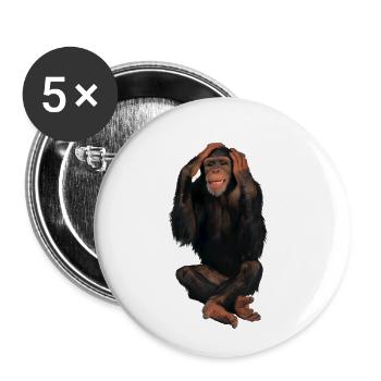 monkey - Buttons klein 25 mm (5er Pack) - Weiß - Vorne