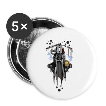 Motorrad - Buttons klein 25 mm (5er Pack) - Weiß - Vorne
