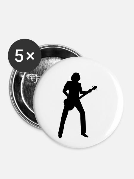 bassist - Buttons klein 25 mm (5er Pack) - Weiß