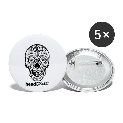Skull & Logo black - Buttons klein 25 mm (5er Pack)