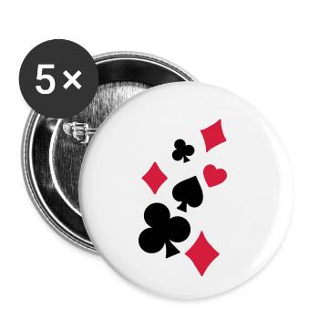 Spielkarten - Buttons klein 25 mm (5er Pack) - Weiß - Vorne