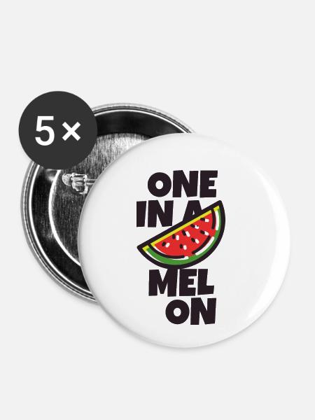 Einer in einer Melone - Buttons klein 25 mm (5er Pack) - Weiß