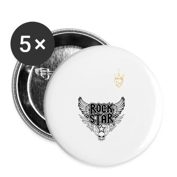 Rock star - Lot de 5 petits badges (25 mm) - blanc - Devant