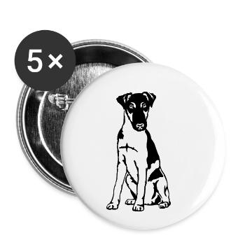 Fox terrier - Buttons small 1''/25 mm (5-pack) - white - Front