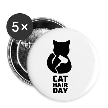 poils de chat 00 - Lot de 5 petits badges (25 mm) - blanc - Devant