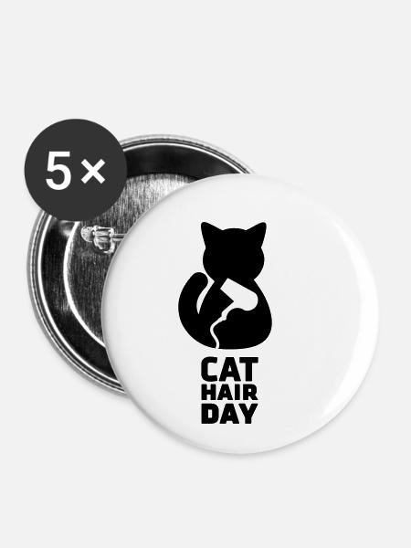 cat hair 00 - Buttons small 1''/25 mm (5-pack) - white