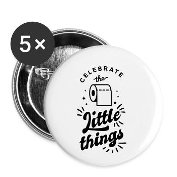 klorolle nicht vergessen - Buttons klein 25 mm (5er Pack) - Weiß - Vorne
