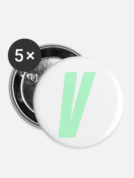 V - Buttons klein 25 mm (5er Pack) - Weiß