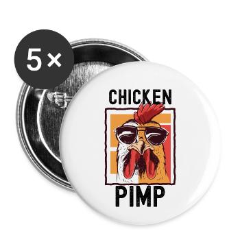 Chicken - Buttons small 1''/25 mm (5-pack) - white - Front
