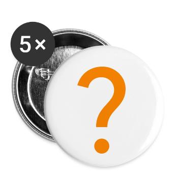 question mark - Buttons small 1''/25 mm (5-pack) - white - Front