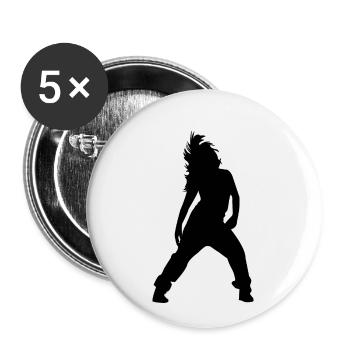 breakdance - Buttons klein 25 mm (5er Pack) - Weiß - Vorne