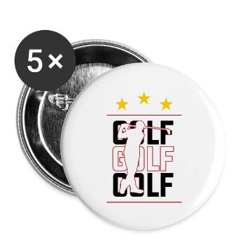 Golf - Lot de 5 petits badges (25 mm) - blanc - Devant