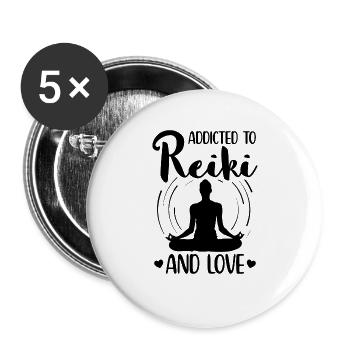 Reiki - Buttons small 1''/25 mm (5-pack) - white - Front