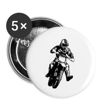 Enduro Rider - Buttons small 1''/25 mm (5-pack) - white - Front