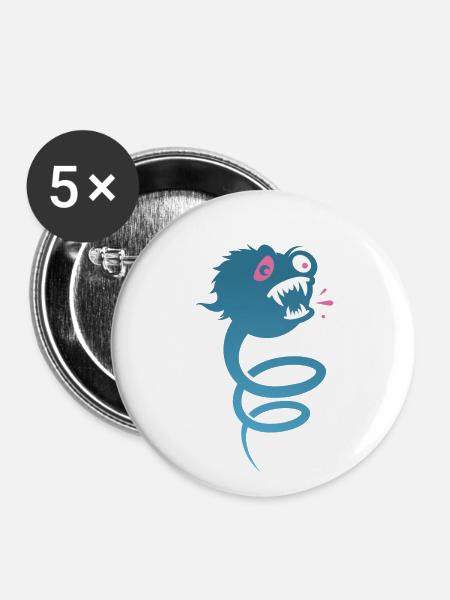 Hallo hallo - Buttons klein 25 mm (5er Pack) - Weiß