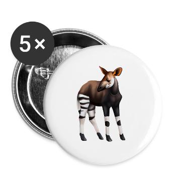 Sweet Okapi - Buttons small 1''/25 mm (5-pack) - white - Front