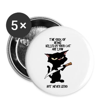 Killed By Cat Odds - Buttons small 1''/25 mm (5-pack) - white - Front