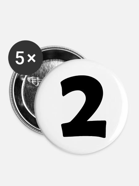 2 - Buttons klein 25 mm (5er Pack) - Weiß