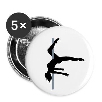 Poledancer Silhouette im Trick Scorpio - Buttons klein 25 mm (5er Pack) - Weiß - Vorne