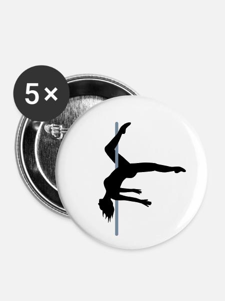 Poledancer silhouette in Trick Scorpio - Buttons small 1''/25 mm (5-pack) - white